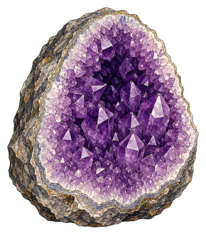 Preview for Amethyst Geode Cluster Sticker