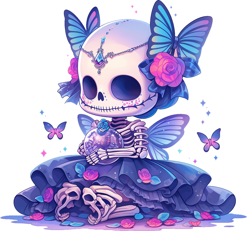 Preview for Whimsical-skeleton-butterflies-skelaton-sticker-4a419