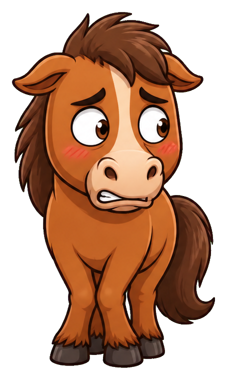 Preview for Mortified Chestnut Horse Sticker