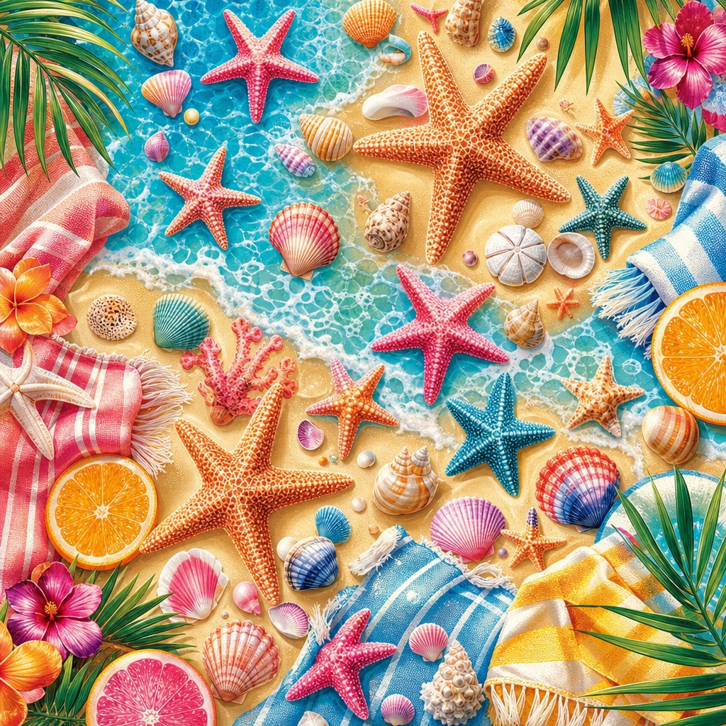 Preview for Summer Beach Pattern Stock Background