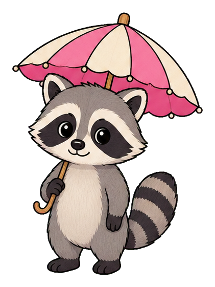 Preview for Raccoon Parasol Sticker