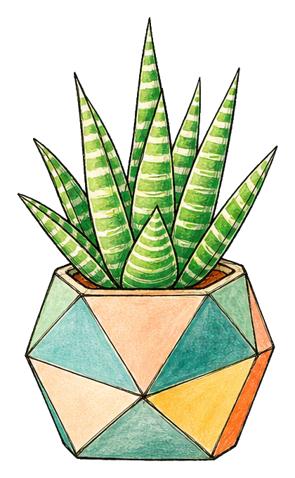 Preview for Aloe Geometric Planter Sticker