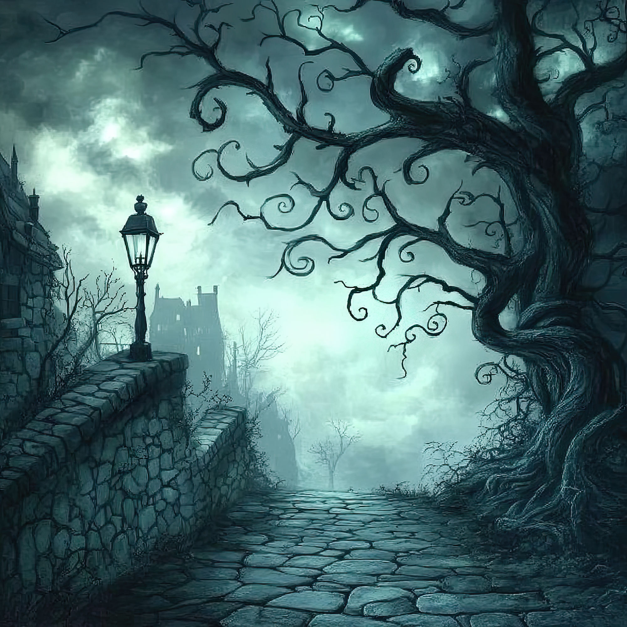 Preview for Mysterious-alleyway-scene-spooky-backdrop-background-288c1