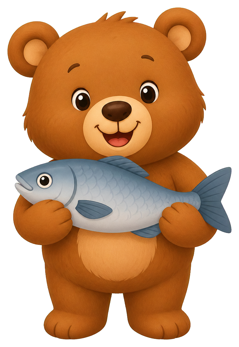 Preview for Bear With Fish Sticker
