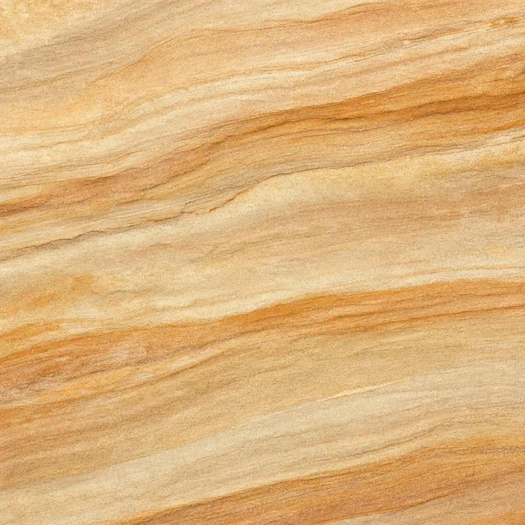 Warm tan stone texture with soft horizontal striations and layered bands.
