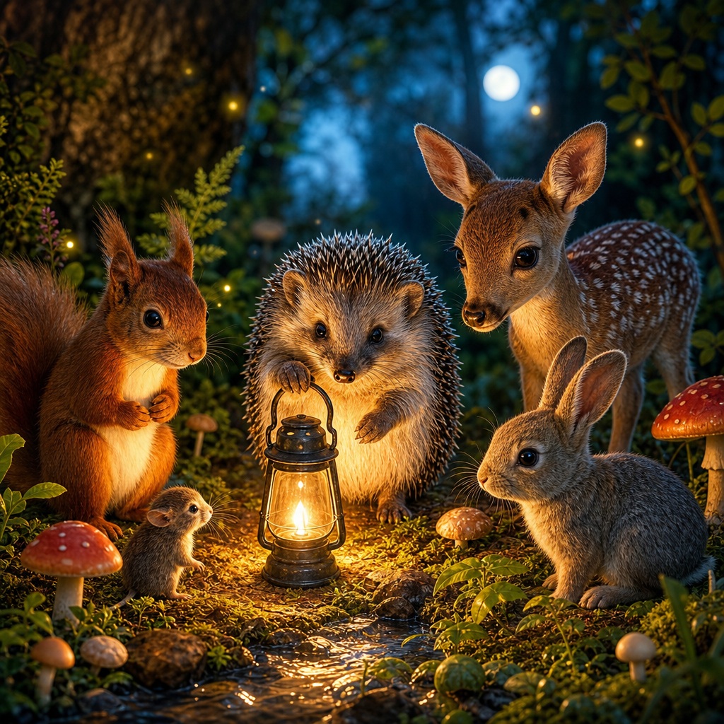 Preview for Magical Woodland Animals Stock Background
