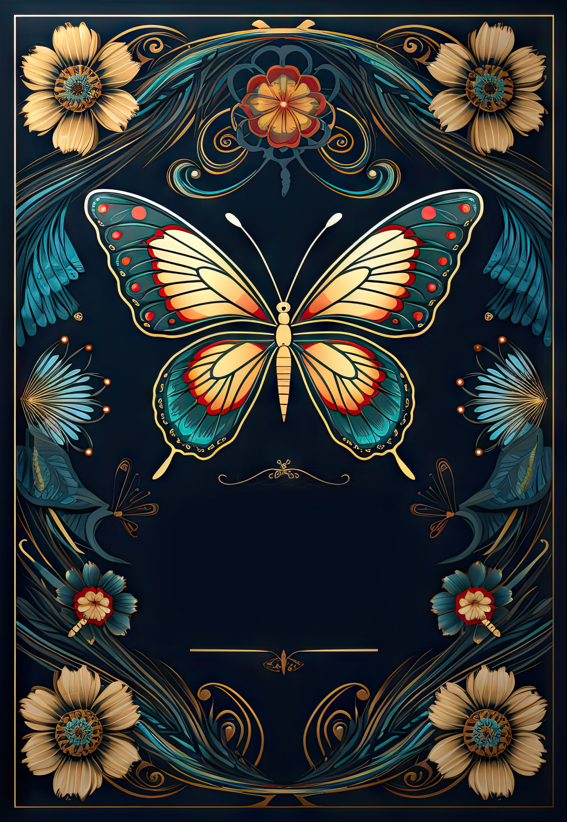 Preview for Vintage-butterfly-design-template-new-year-background-d292b