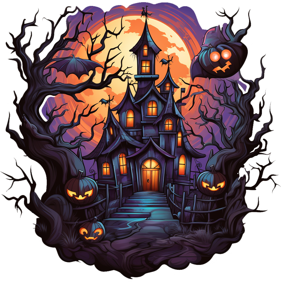 Preview for Halloween-haunted-house-illustration-sticker-3d41d