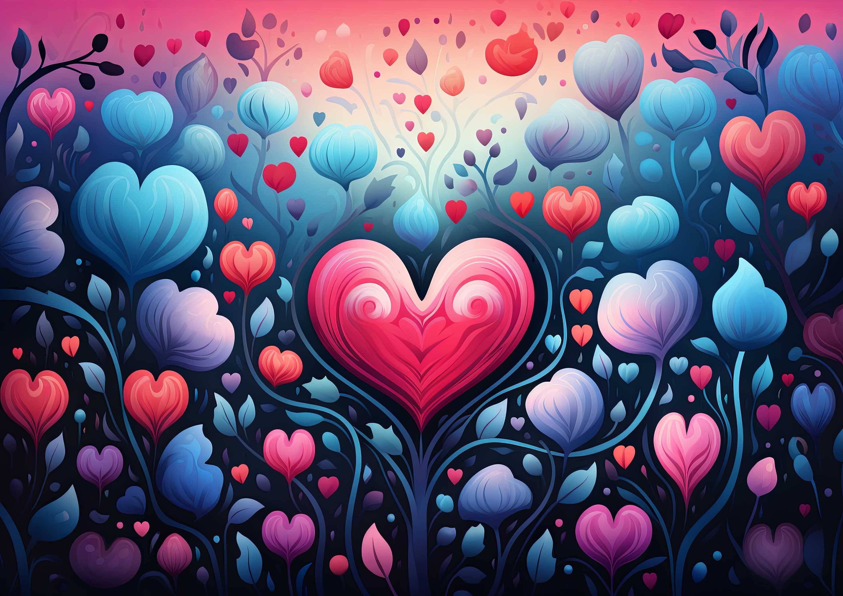 Preview for Vibrant-heart-illustration-love-background-e6388