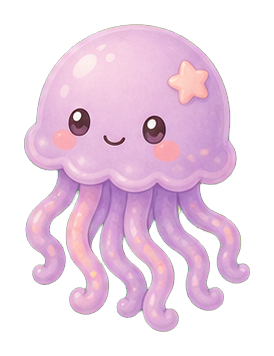 Preview for Pink Jellyfish Kawaii Sticker