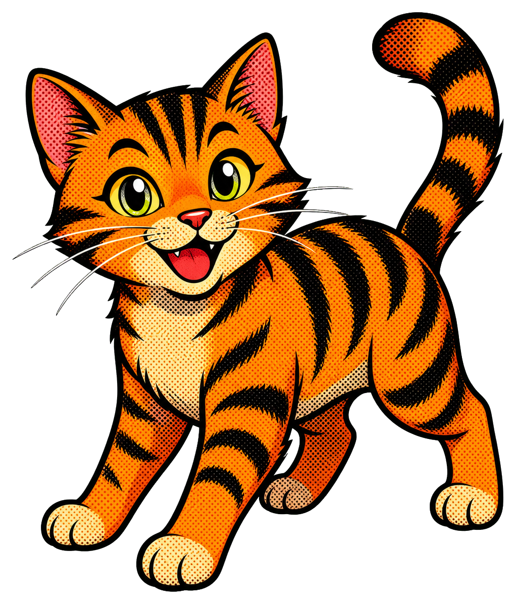 Preview for Cartoon Cat Sticker Graphic