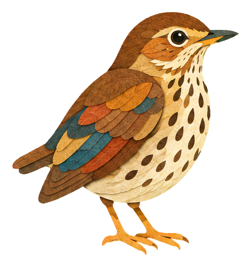 Preview for Papercut Woodland Birds Thrush