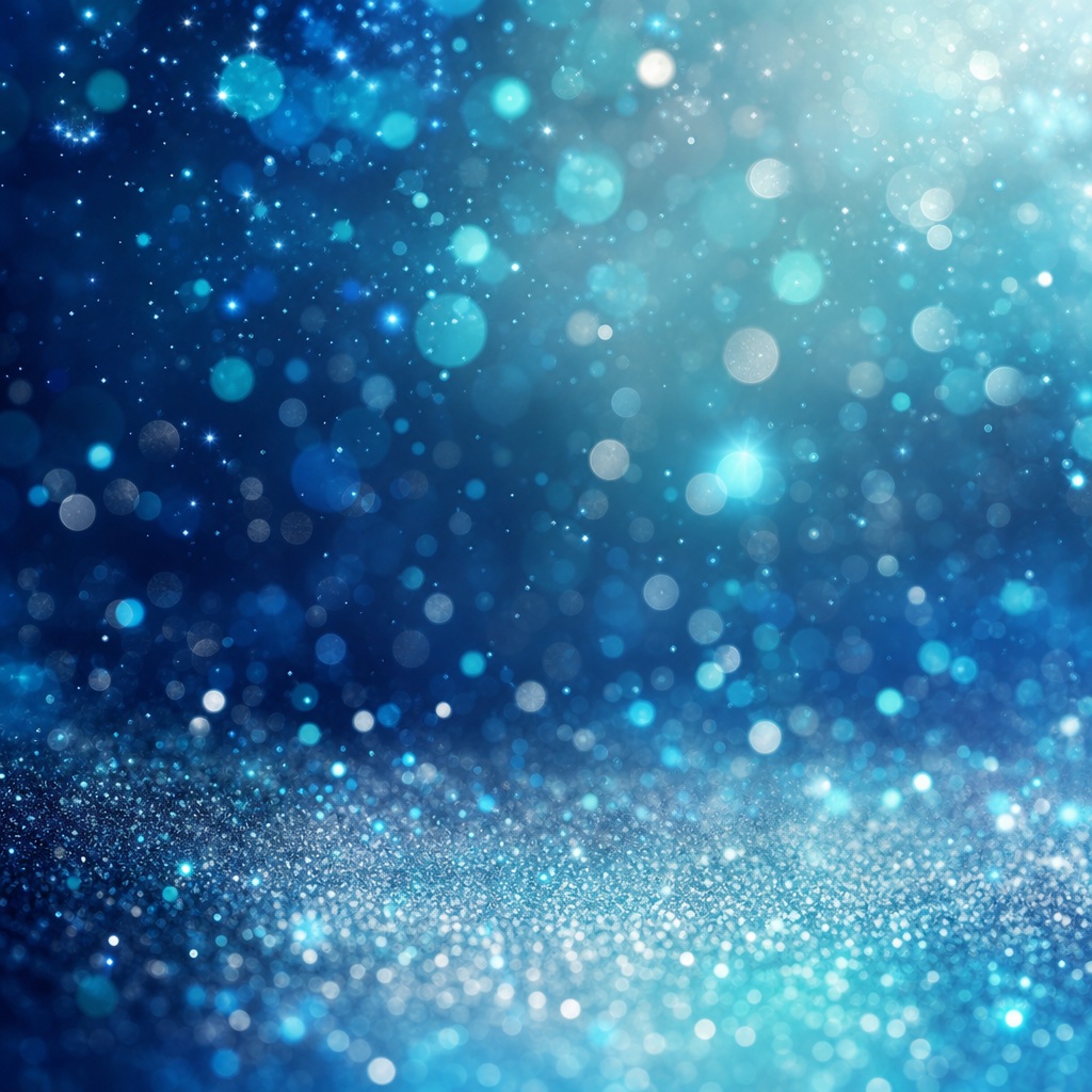 Blue abstract bokeh lights with soft glow and blurred sparkling background