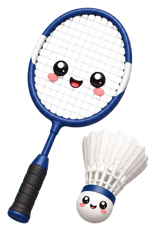 Preview for Kawaii Badminton Racket Sticker