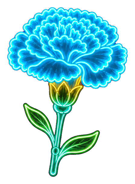 Preview for Neon Cyan Carnation Sticker