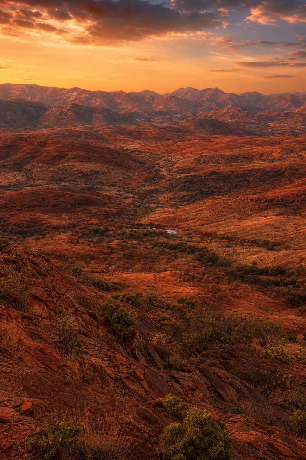 Preview for African Red Earth Valley Sunset Background