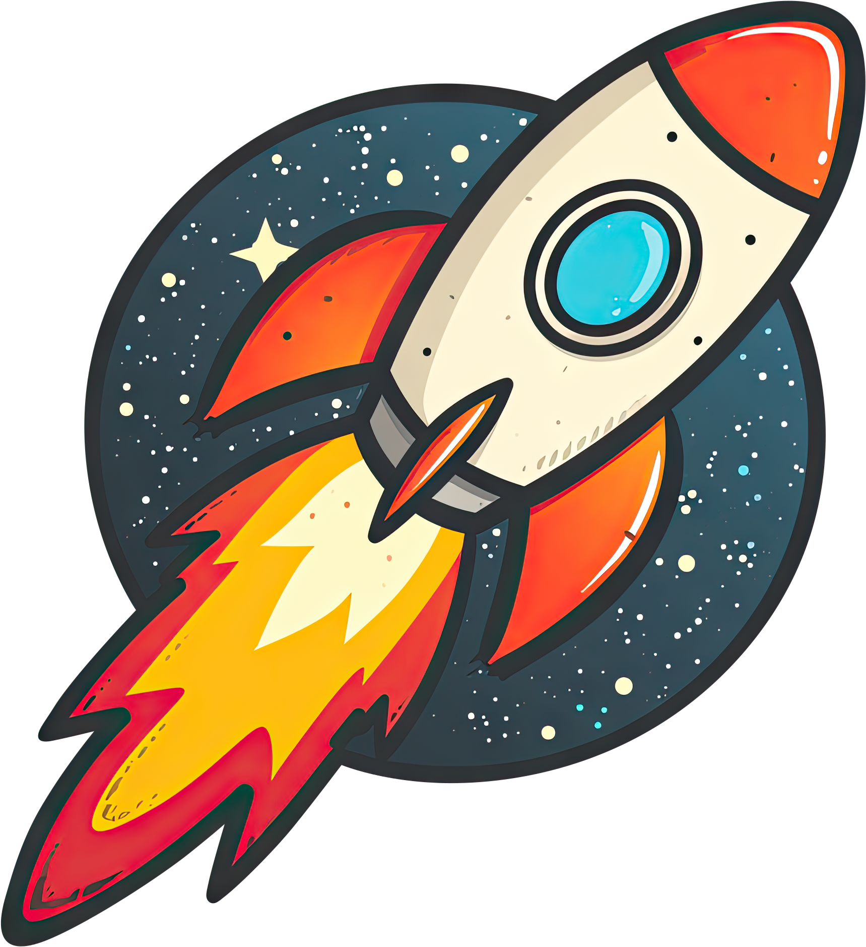 Preview for Cartoon-rocket-ship-illustration-logo-object-sticker-dbf6f