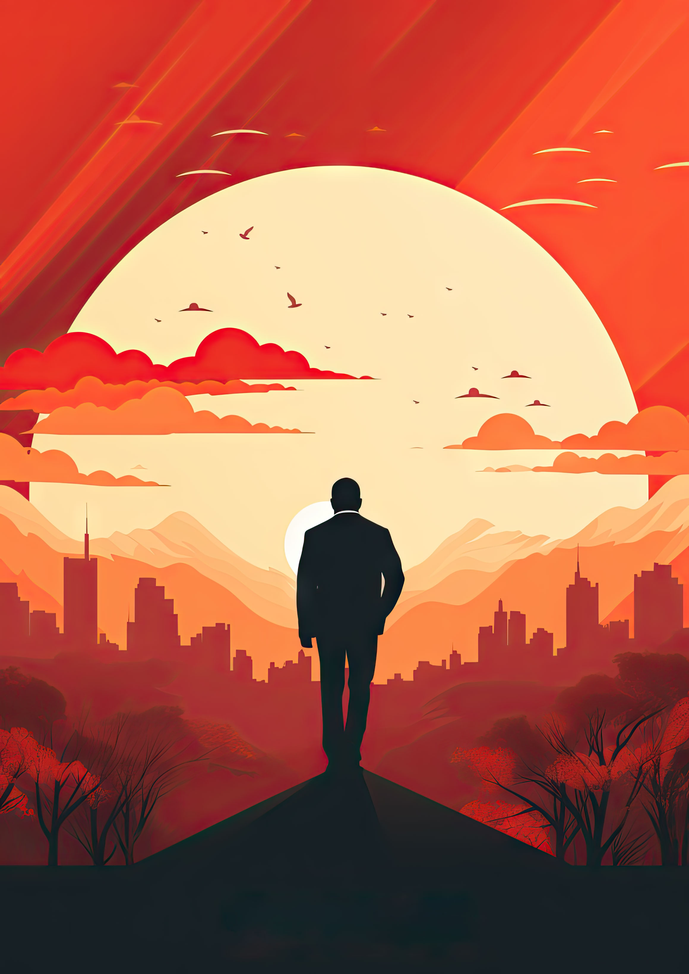 Preview for Man-standing-on-hill-at-sunset-mlk-background-a0a57
