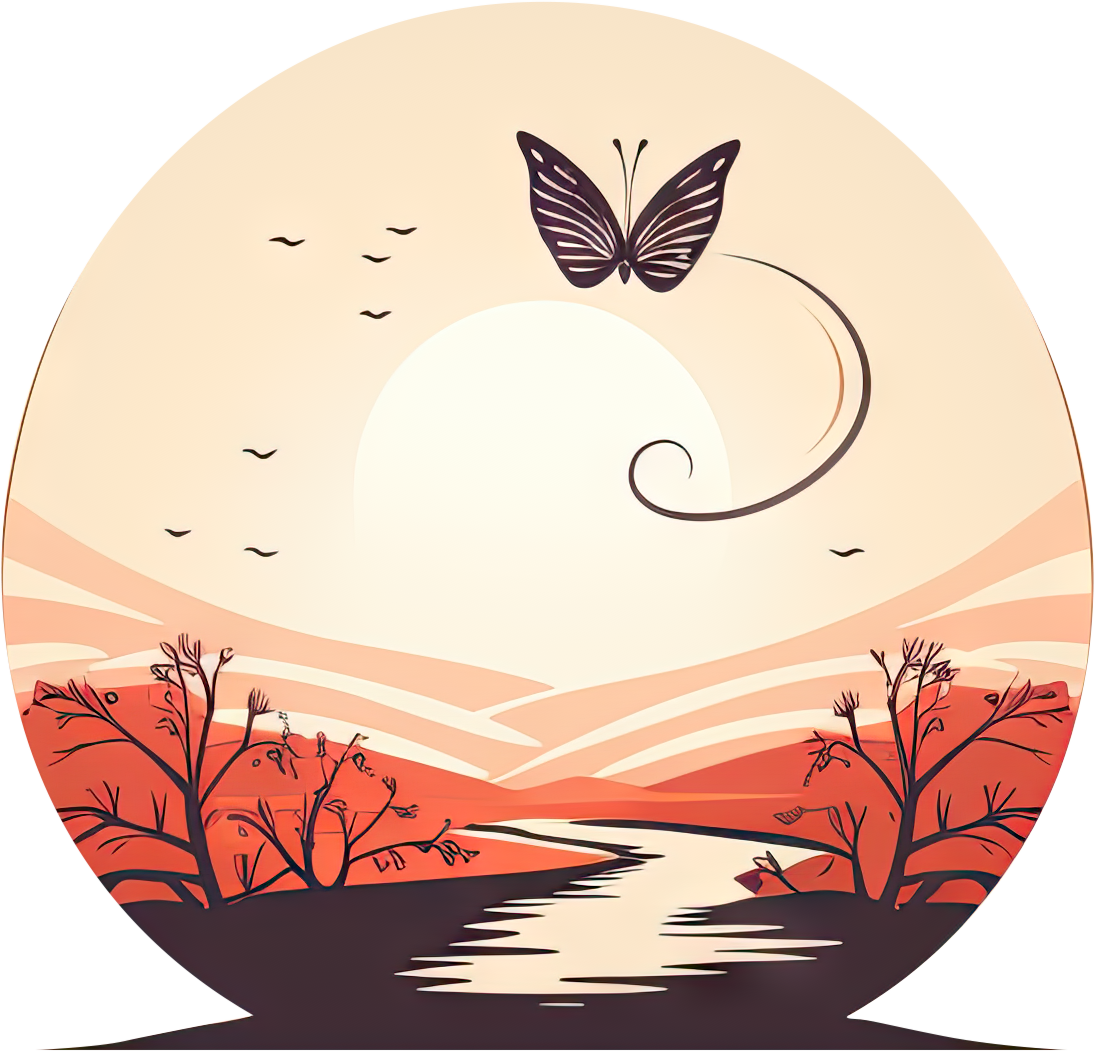 Preview for Serene-landscape-butterfly-logo-animal-sticker-d8ed8