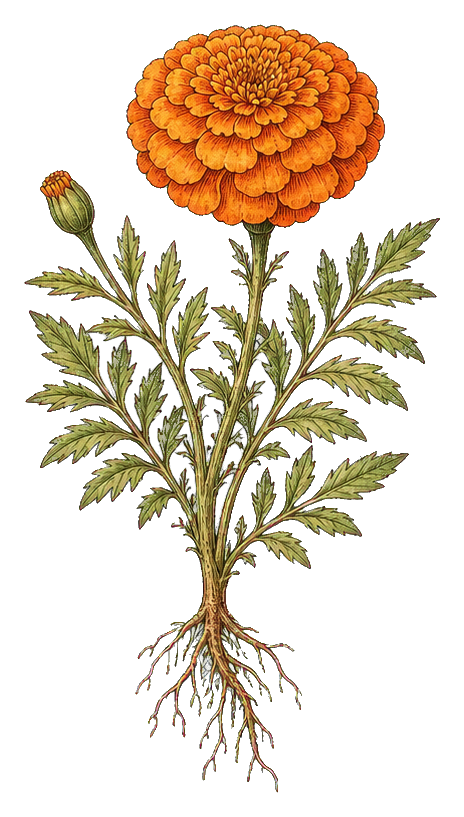 Preview for Orange Marigold Botanical Sticker
