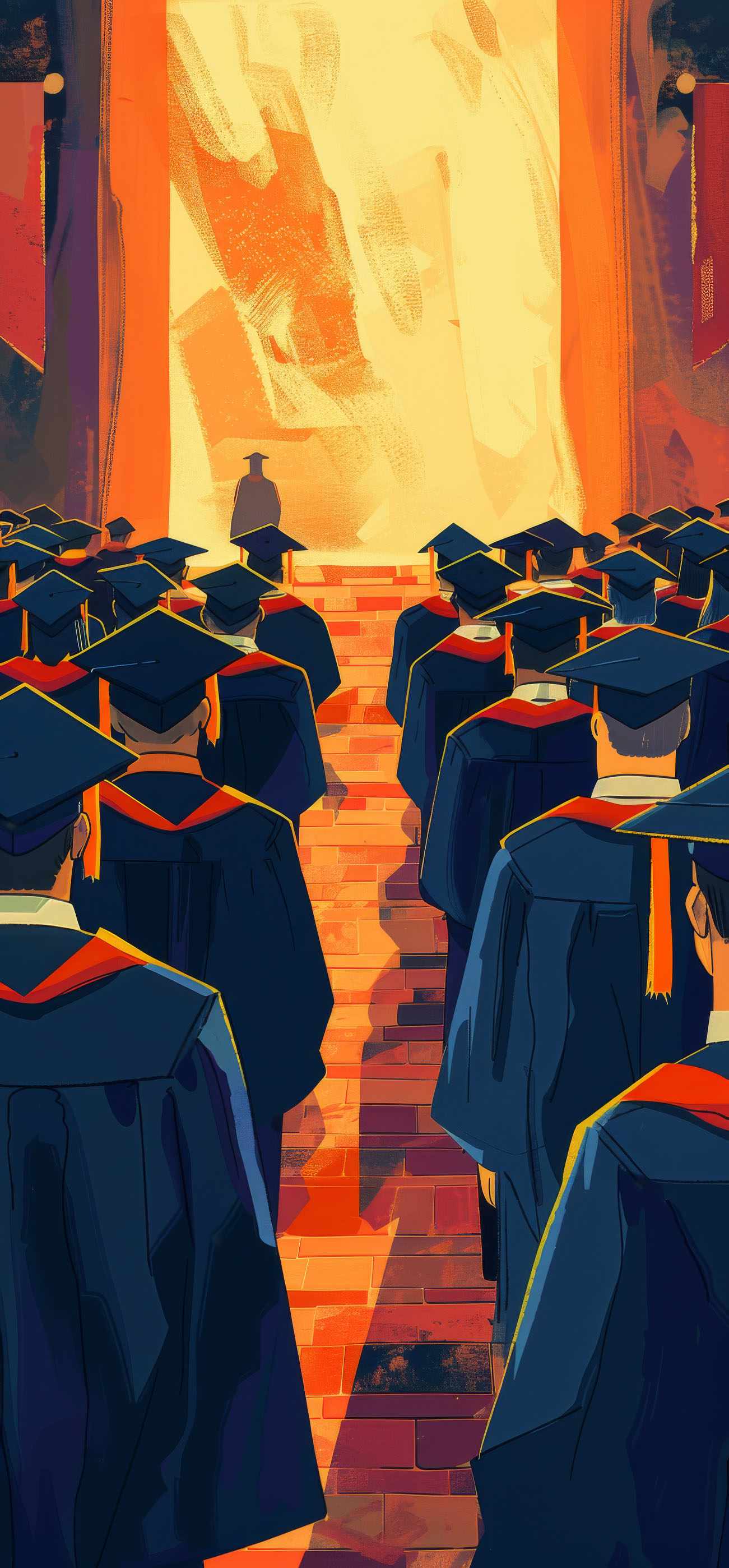 Preview for Graduation-ceremony-illustration-graduation-phone-background-e99e4