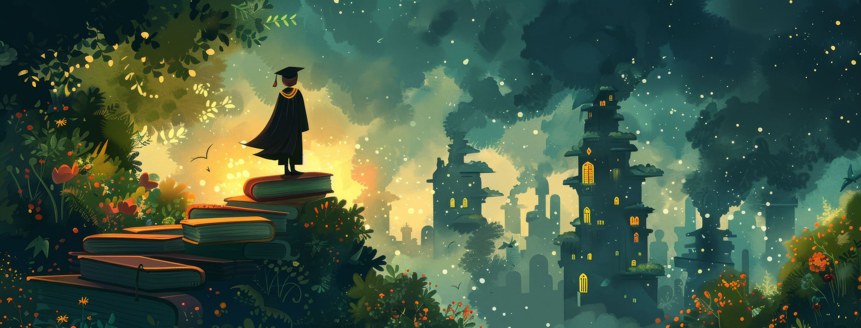 Preview for Mystical-landscape-silhouette-graduation-cover-background-329fa