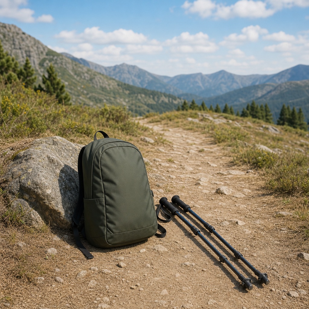 Preview for Backpack Trail Still Life Stock Background