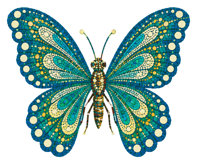 Preview for Pointillist Butterflies Teal Scallop