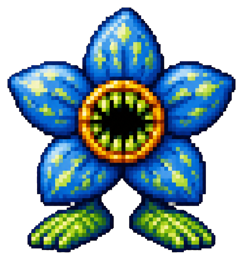 Preview for Blue Alien Flower Beast Pixel Art Sticker