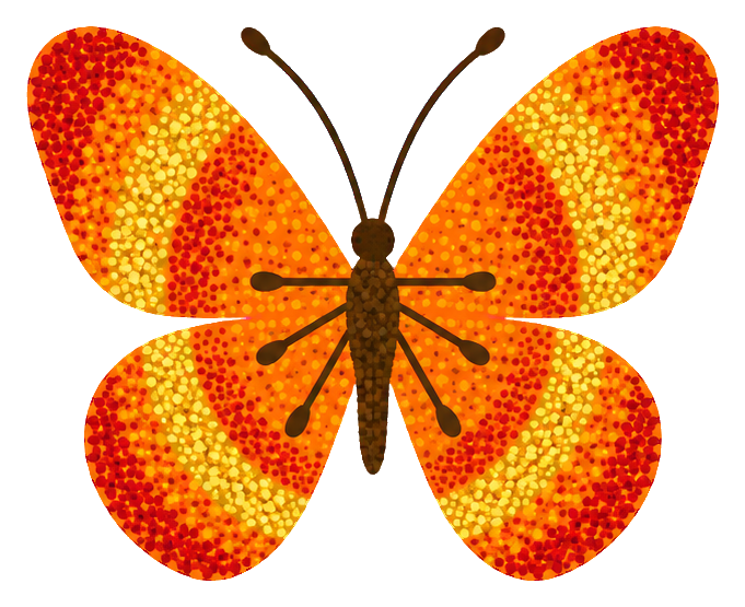 Preview for Pointillist Butterflies Orange Sunset