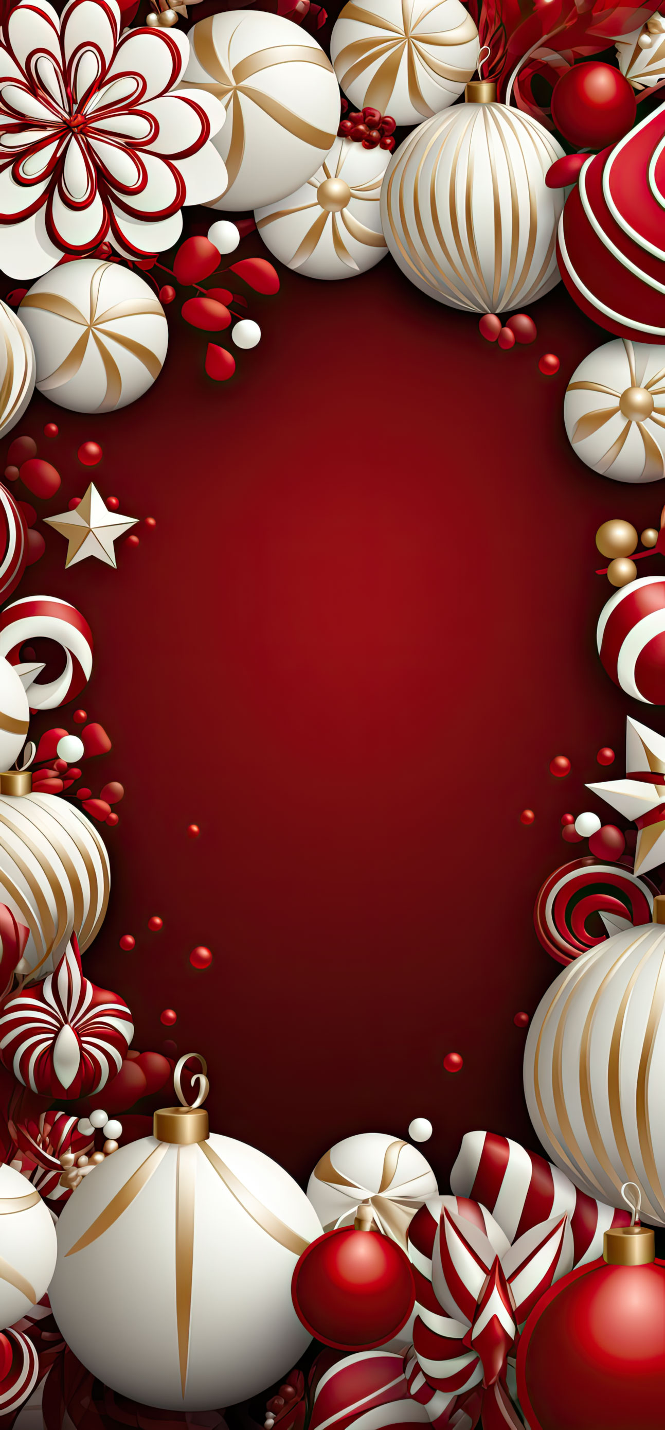 Preview for Christmas-ornaments-border-design-christmas-phone-background-be232