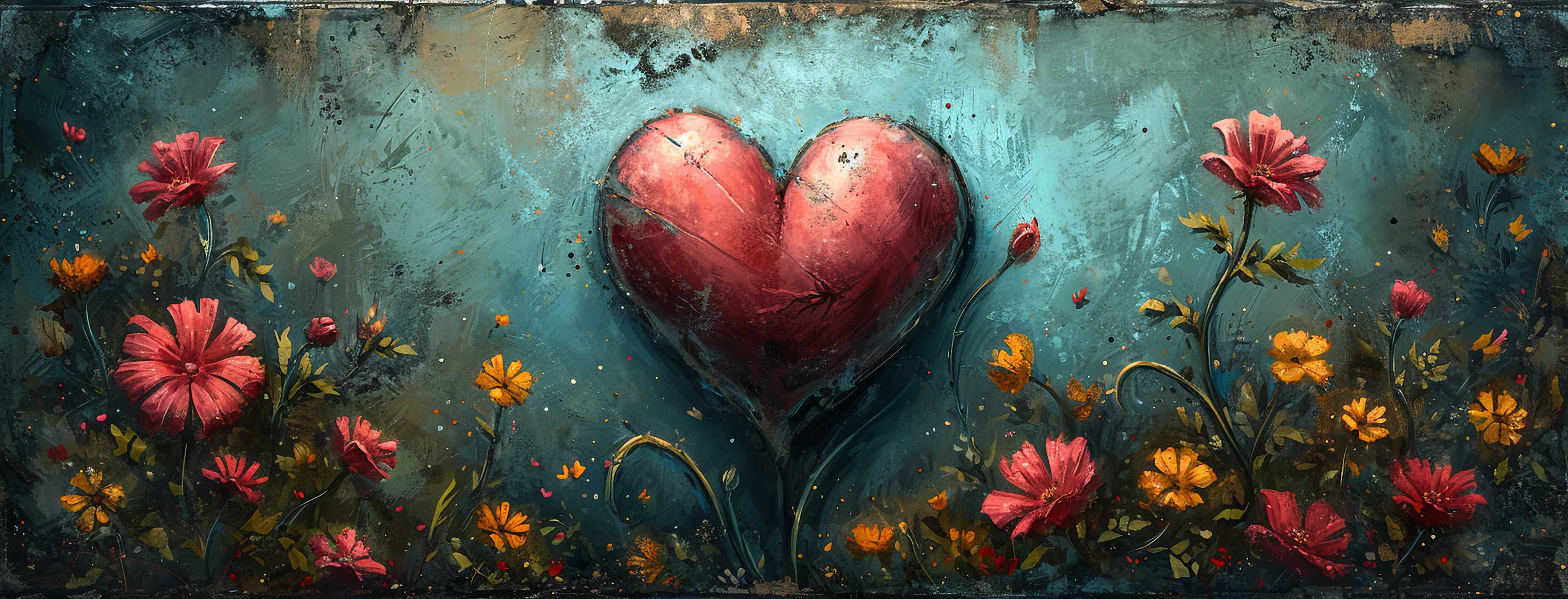 Preview for Vintage-heart-among-flowers-heart-cover-background-e2ee5