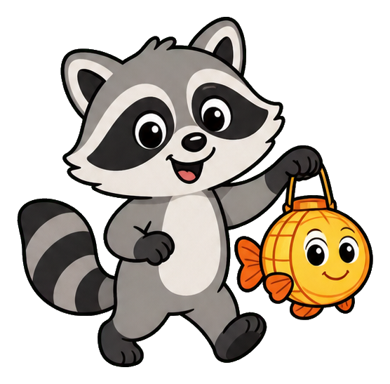 Preview for Raccoon Lantern Fish Sticker