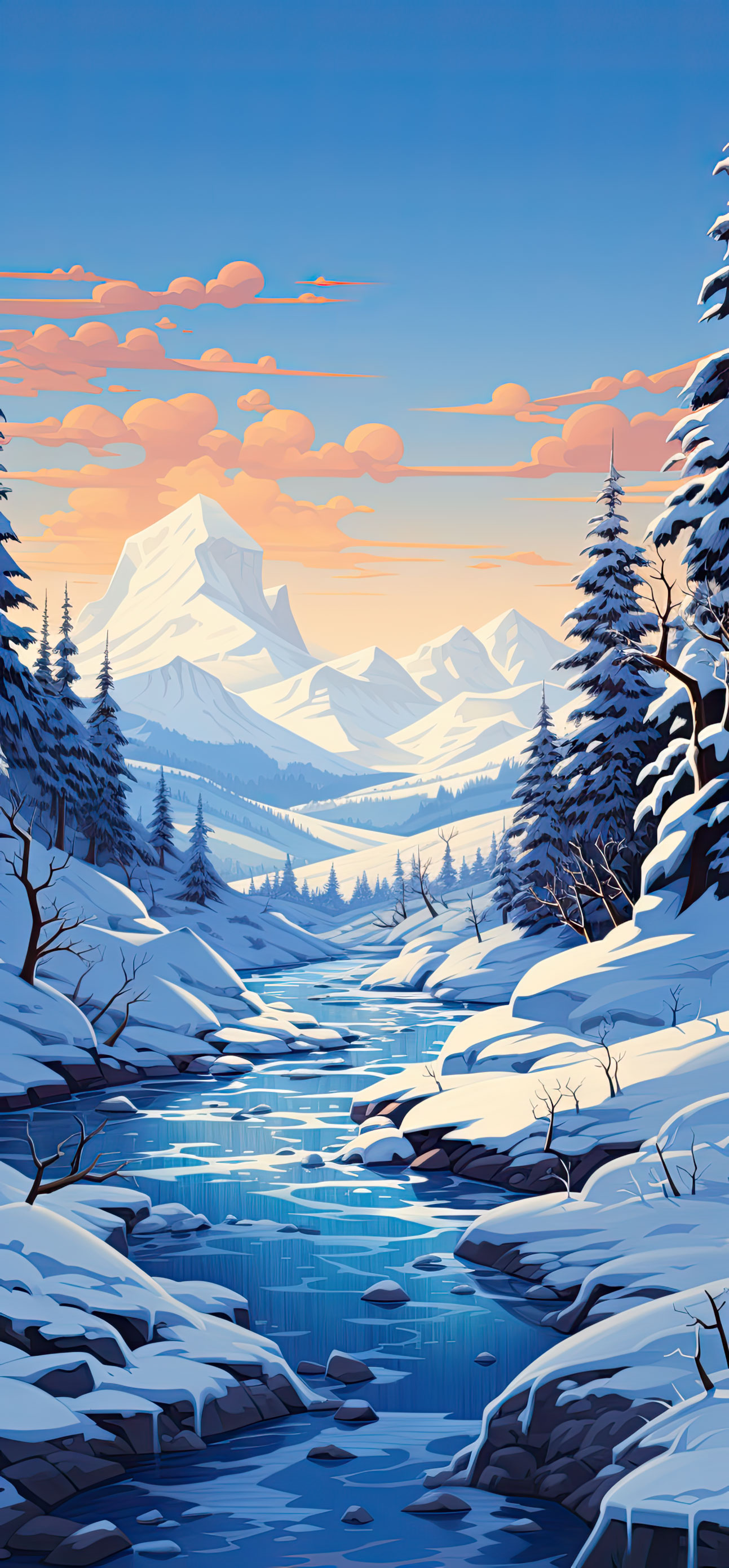 Preview for Serene-winter-landscape-christmas-phone-background-32e73