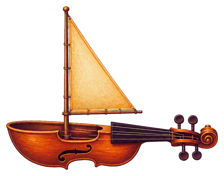 Preview for Violin Sailboat Sticker