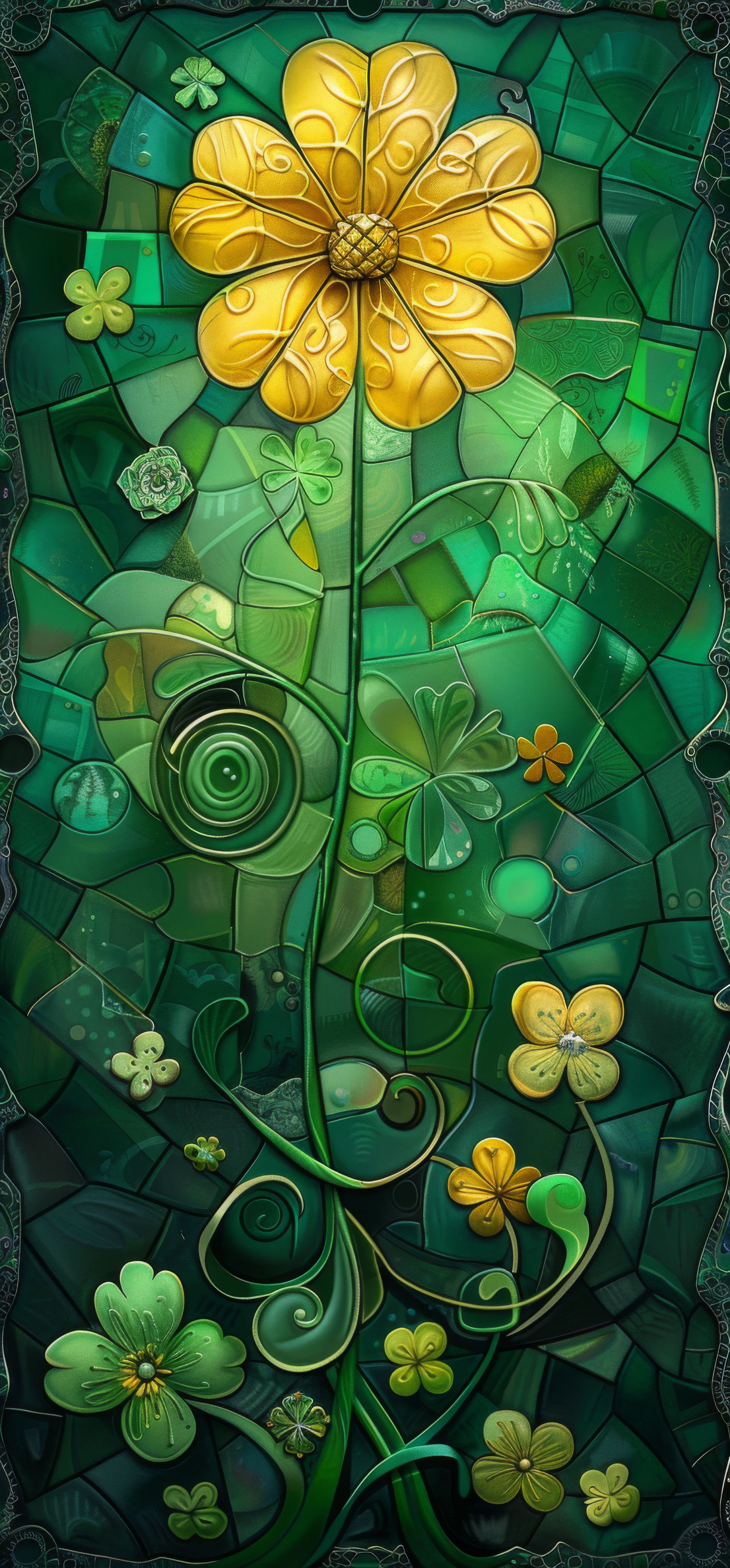 Preview for Stained-glass-flower-art-st-patricks-background-e9b02
