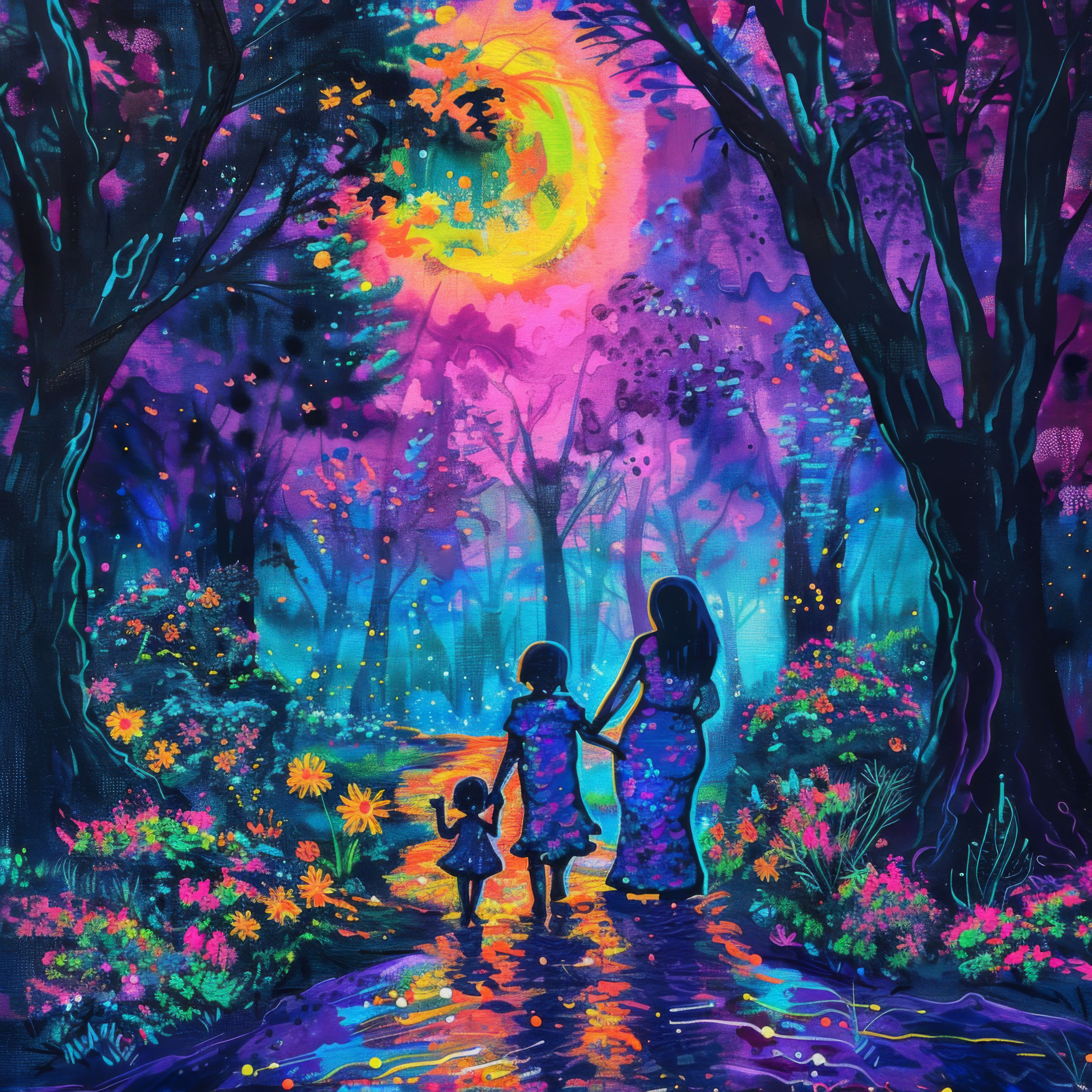 Preview for Mother-child-forest-walk-mothers-day-background-af206