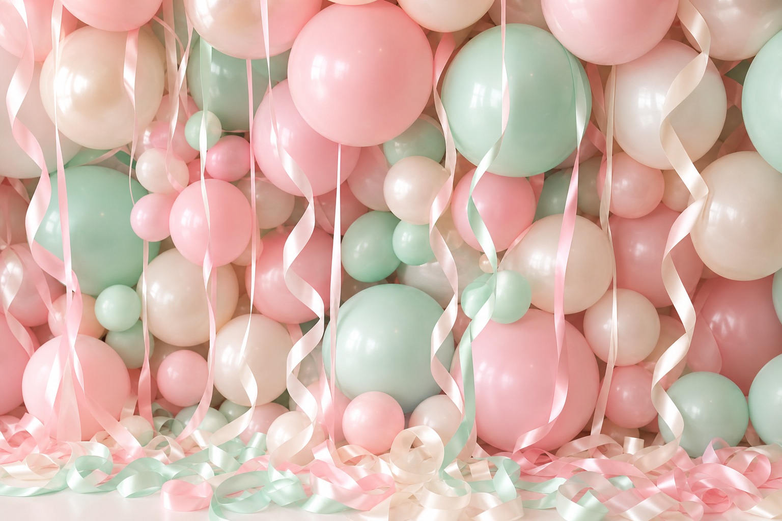 Preview for Pastel Balloons And Ribbons Background