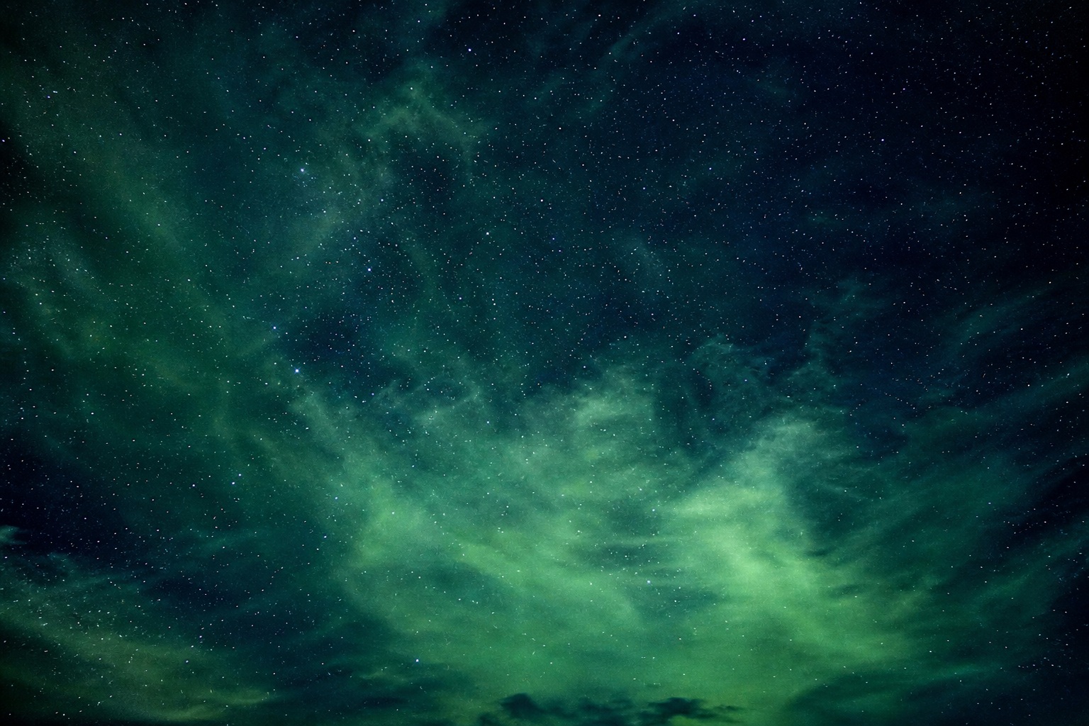 Preview for Aurora Green Clouded Star Field Background