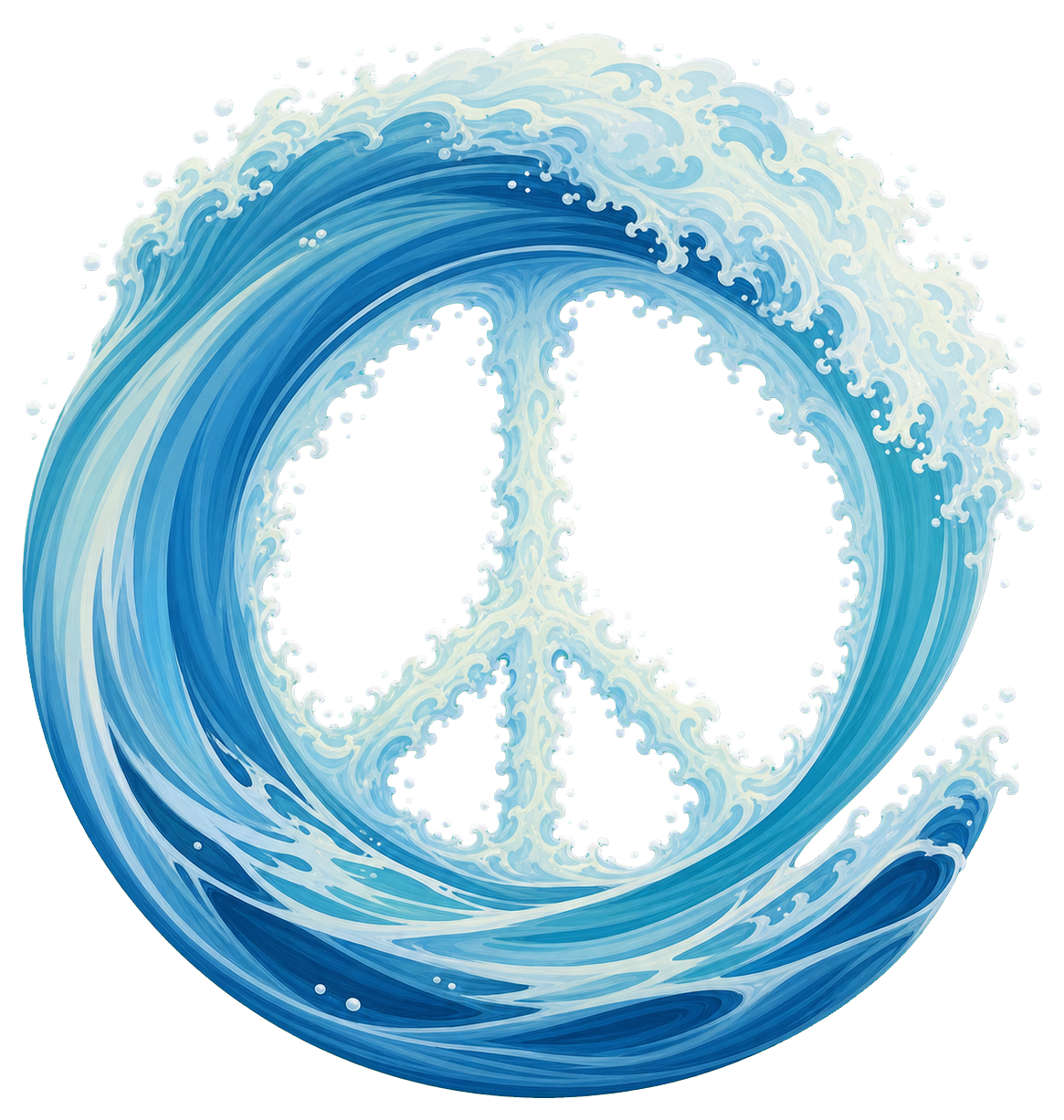 Preview for Calm Wave Peace Sign Sticker