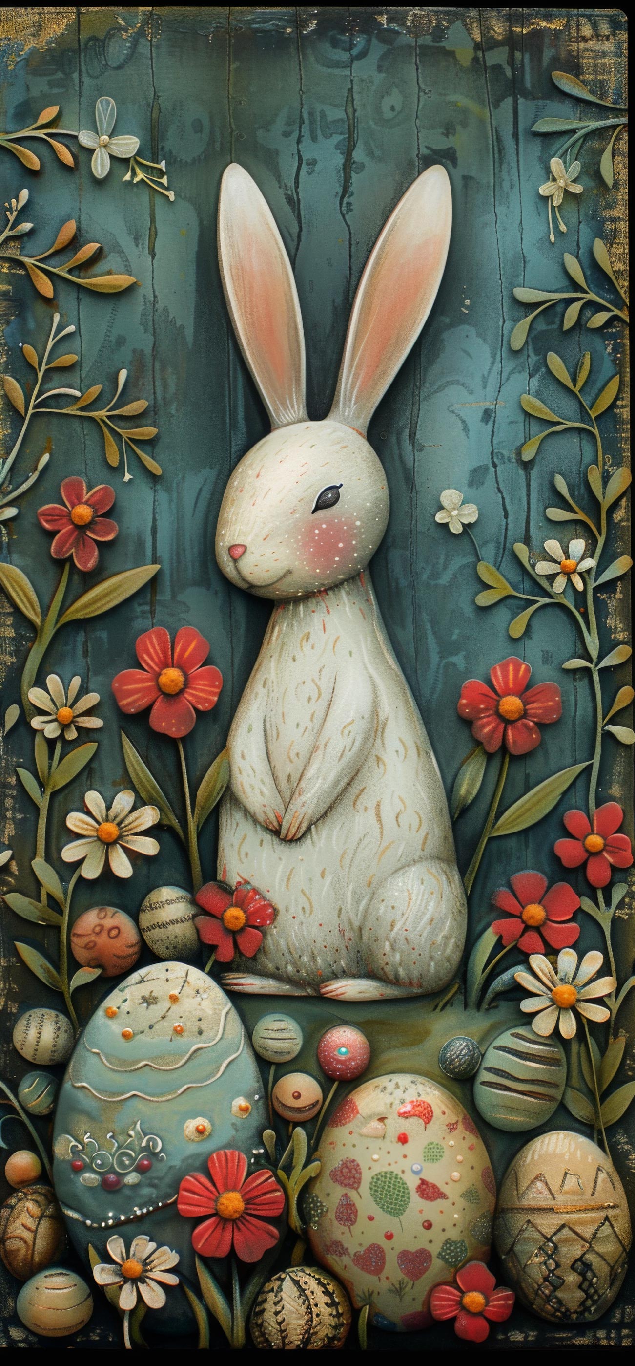 Preview for Easter-bunny-decorated-eggs-easter-phone-background-73c97