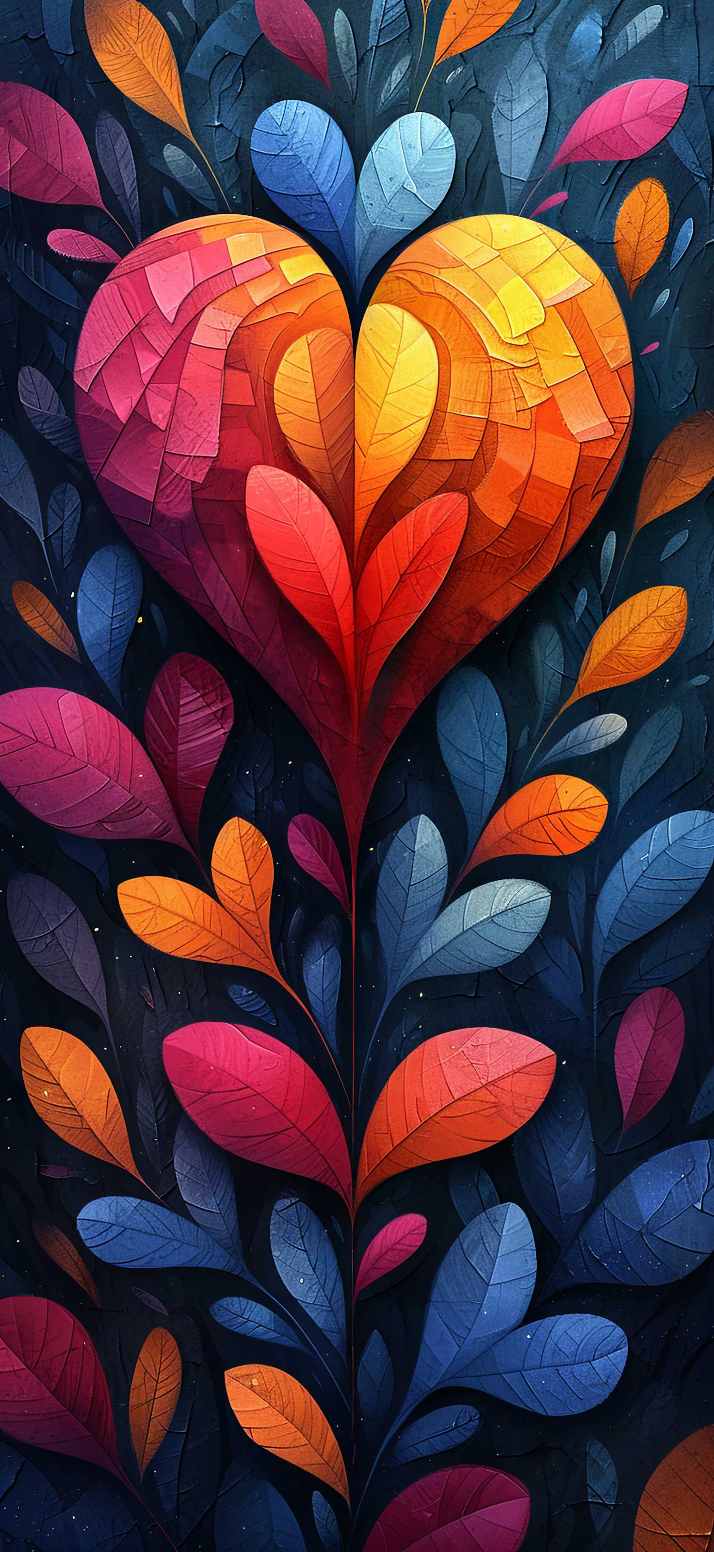 Preview for Vibrant-heart-art-mosaic-heart-phone-background-731ae