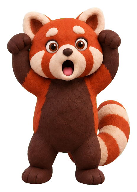 Preview for Clay Red Panda Startled Stand