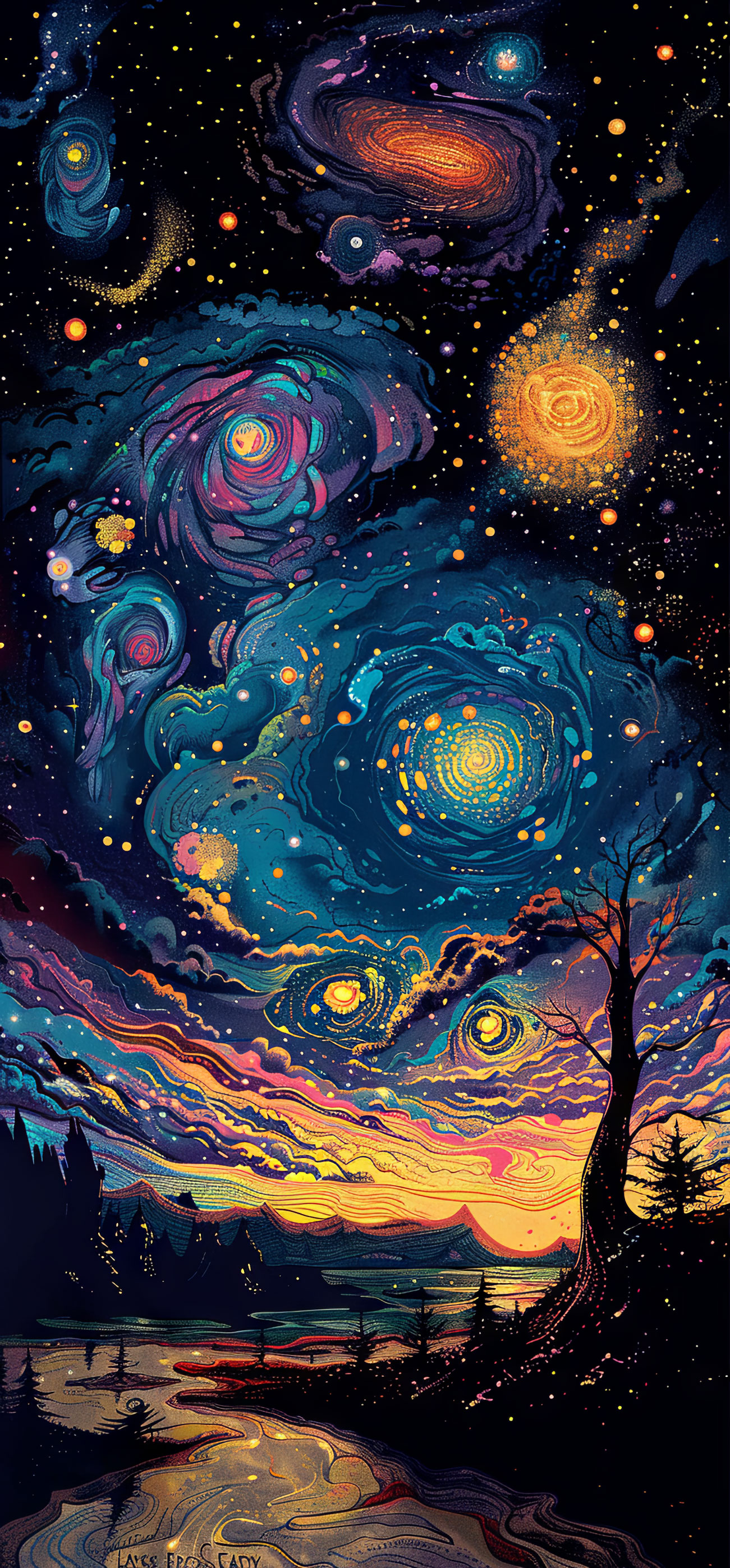 Preview for Starry-night-sky-art-astrophotography-phone-background-bbb1b