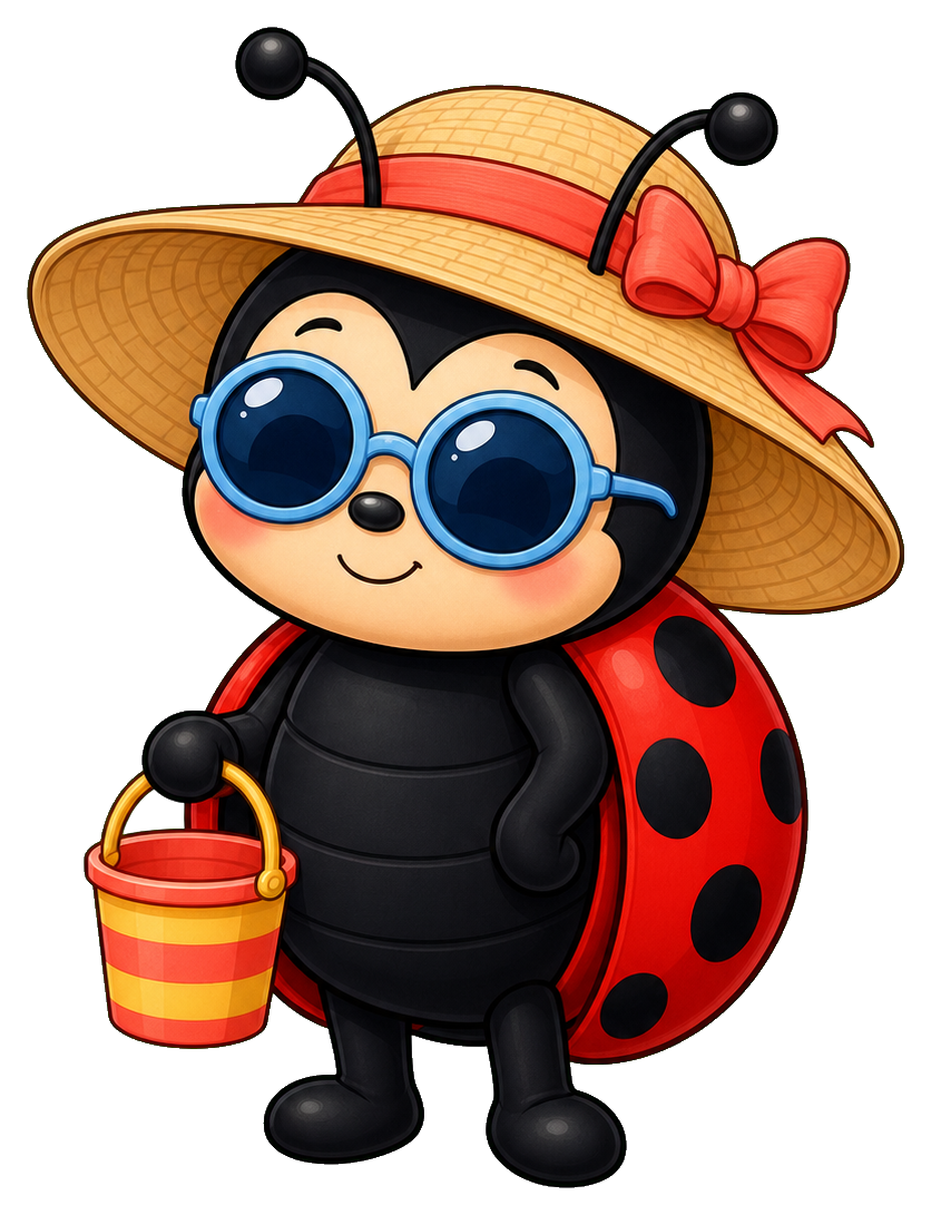 Preview for Beach Sunhat Ladybug Sticker