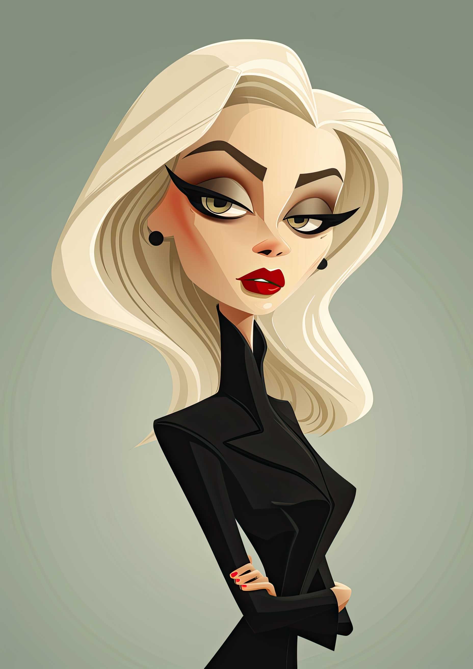 Preview for Cartoon-businesswoman-illustration-celebrities-background-93252