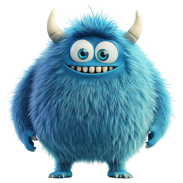 Preview for Blue-furry-monster-character-monsters-sticker-815b0