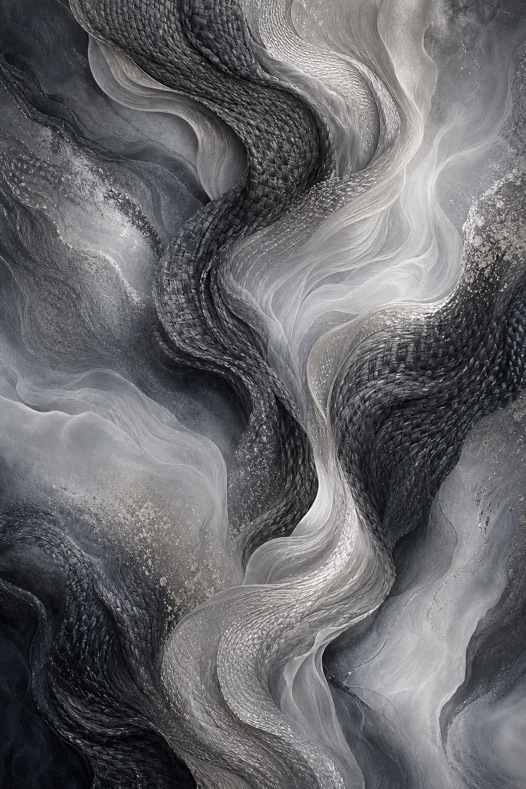 Preview for Monochrome Silver Woven Abstract Background