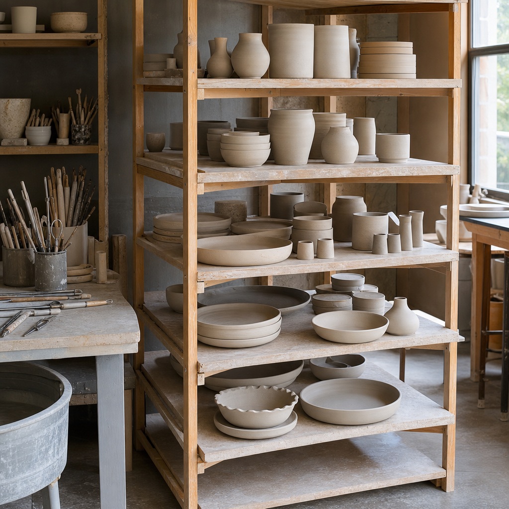 Preview for Neutral Pottery Studio Background Stock Image