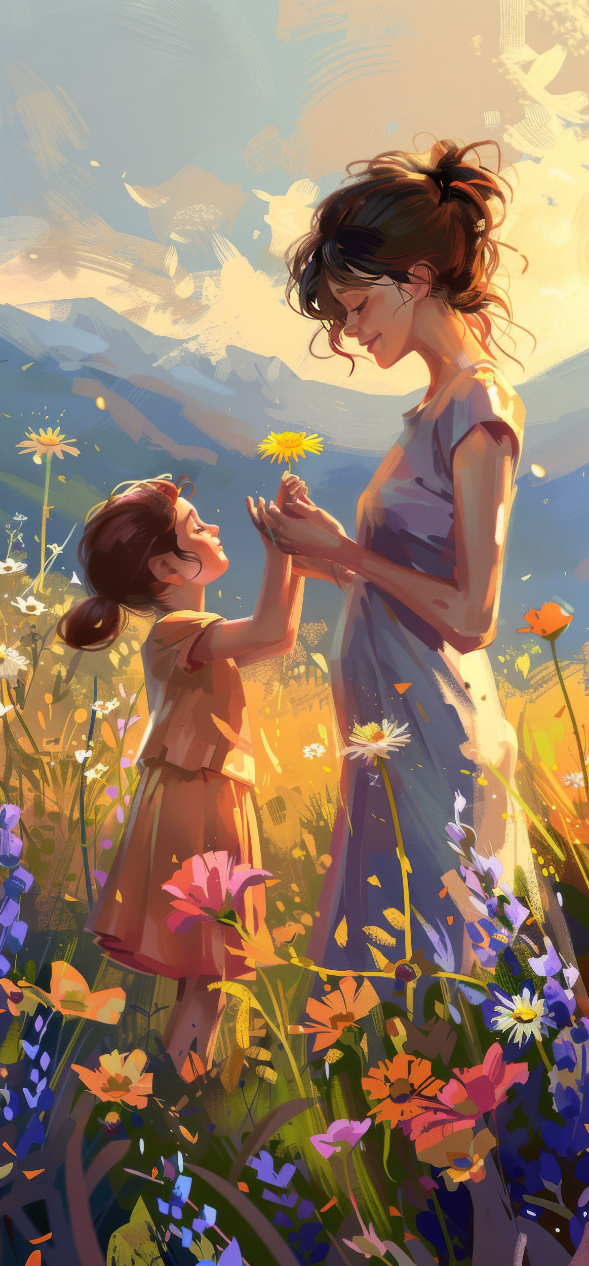 Preview for Mother-daughter-wildflower-field-mothers-day-background-cb94b